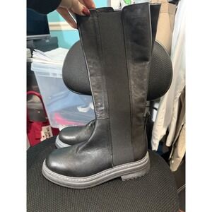 Emanuele Crasto Tall Black Womens Boots Size 38